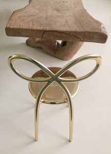 Комплект пластиковых стульев Qeeboo Ribbon Metal Finish Set 2 полипропилен золотистый Фото 15