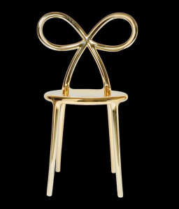 Комплект пластиковых стульев Qeeboo Ribbon Metal Finish Set 2 полипропилен золотистый Фото 26