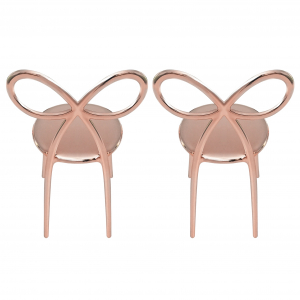 Комплект пластиковых стульев Qeeboo Ribbon Metal Finish Set 2 полипропилен розовое золото Фото 7