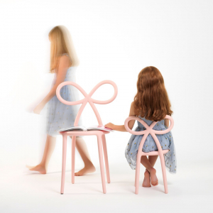 Комплект пластиковых детских стульев Qeeboo Ribbon Baby Set 2 полипропилен розовый Фото 9