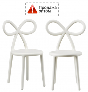 Комплект пластиковых детских стульев Qeeboo Ribbon Baby Set 2 полипропилен белый Фото 1