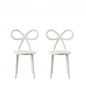 Комплект пластиковых детских стульев Qeeboo Ribbon Baby Set 2 полипропилен белый Фото 4