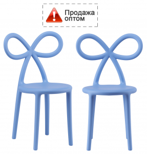 Комплект пластиковых детских стульев Qeeboo Ribbon Baby Set 2 полипропилен голубой Фото 1