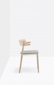 Кресло деревянное с мягким сиденьем PEDRALI Nemea алюминий, ясень, фанера, ткань беленый ясень, серый Фото 5