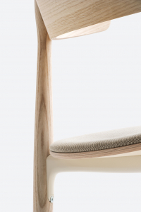Кресло деревянное с мягким сиденьем PEDRALI Nemea алюминий, ясень, фанера, ткань беленый ясень, серый Фото 8