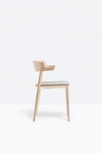 Кресло деревянное с мягким сиденьем PEDRALI Nemea алюминий, ясень, фанера, ткань беленый ясень, серый Фото 4