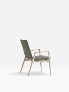 Лаунж-кресло с мягкой обивкой PEDRALI Malmo ясень, ткань беленый ясень, серый Фото 5
