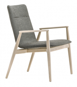 Лаунж-кресло с мягкой обивкой PEDRALI Malmo ясень, ткань беленый ясень, серый Фото 1