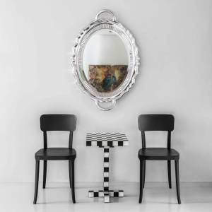 Зеркало настенное Qeeboo Plateau Miroir полиэтилен, зеркало серебристый Фото 12