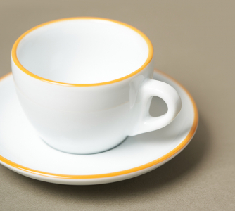 Кофейная пара для капучино Ancap Verona Rims фарфор желтый, ободок на чашке/блюдце Фото 23