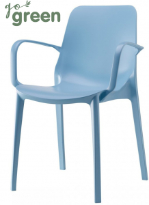 Кресло пластиковое Scab Design Ginevra Go Green технополимер голубой Фото 1