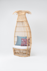 Лаунж-кресло плетеное RosaDesign Cabana Loveseat алюминий, искусственный ротанг, ткань натуральный, белый Фото 3