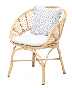 Кресло плетеное с подушками RosaDesign Coconut алюминий, искусственный ротанг, ткань натуральный, белый Фото 1
