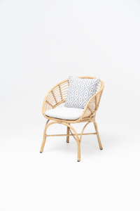 Кресло плетеное с подушками RosaDesign Coconut алюминий, искусственный ротанг, ткань натуральный, белый Фото 2