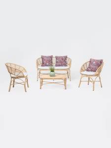 Кресло плетеное с подушками RosaDesign Coconut алюминий, искусственный ротанг, ткань натуральный, белый Фото 4
