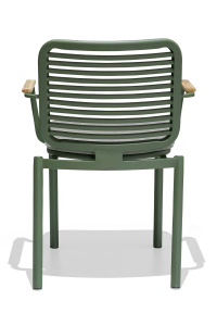 Кресло металлическое с подушкой Tagliamento Armona алюминий, тик, акрил зеленый, светло-серый Фото 10