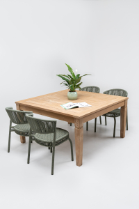 Комплект обеденной мебели RosaDesign Bonnie алюминий, роуп, тик натуральный, пустынный микс Фото 3