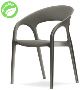 Кресло пластиковое PEDRALI Gossip RG переработанный полипропилен серый Фото 1