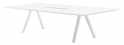 Стол с каналом для протяжки проводов PEDRALI Arki-Table CC Compact сталь, алюминий, компакт-ламинат HPL белый Фото 1