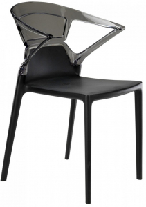 Кресло пластиковое PAPATYA Ego-K стеклопластик, поликарбонат черный, дымчатый Фото 1