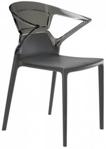 Кресло пластиковое PAPATYA Ego-K стеклопластик, поликарбонат антрацит, дымчатый Фото 1