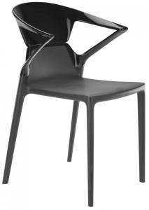 Кресло пластиковое PAPATYA Ego-K стеклопластик, поликарбонат антрацит, черный Фото 1