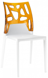 Стул пластиковый PAPATYA Ego-Rock стеклопластик, поликарбонат белый, оранжевый Фото 1