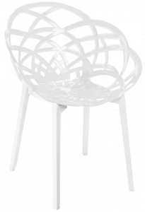 Кресло пластиковое PAPATYA Flora полипропилен, поликарбонат белый Фото 1