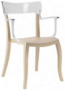 Кресло пластиковое PAPATYA Hera-K стеклопластик, поликарбонат песочный, прозрачный Фото 1