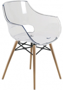 Кресло прозрачное PAPATYA Opal Wox Beech бук, поликарбонат натуральный, прозрачный Фото 1