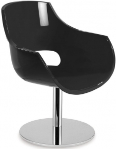 Кресло вращающееся PAPATYA Opal-M сталь, поликарбонат хромированный, полированный, черный Фото 1