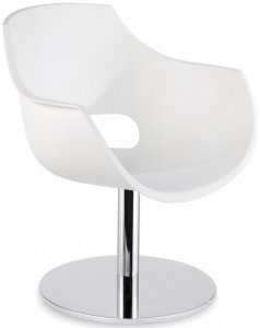 Кресло вращающееся PAPATYA Opal-M сталь, поликарбонат хромированный, полированный, белый Фото 1