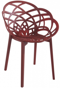 Кресло пластиковое PAPATYA Flora полипропилен, поликарбонат кирпично-красный матовый Фото 1