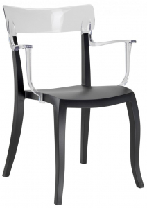 Кресло пластиковое PAPATYA Hera-K стеклопластик, поликарбонат антрацит, прозрачный Фото 1