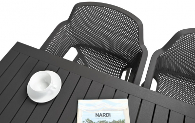 Стол пластиковый обеденный Nardi Cube 140x80 алюминий, полипропилен антрацит Фото 9