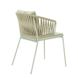Кресло плетеное Scab Design Lisa Filo Nest сталь, роуп, ткань sunbrella зеленый шалфей, песочный, зеленый Фото 11