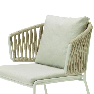 Кресло плетеное Scab Design Lisa Filo Nest сталь, роуп, ткань sunbrella зеленый шалфей, песочный, зеленый Фото 12