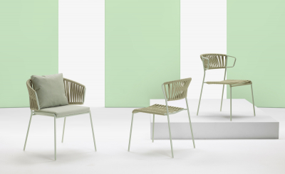 Кресло плетеное Scab Design Lisa Filo Nest сталь, роуп, ткань sunbrella зеленый шалфей, песочный, зеленый Фото 15