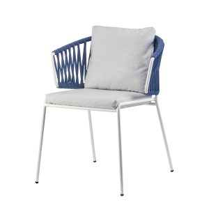 Кресло плетеное Scab Design Lisa Filo Nest сталь, роуп, ткань sunbrella лен, полуночный, лед Фото 13
