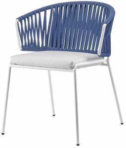 Кресло плетеное Scab Design Lisa Filo Nest сталь, роуп, ткань sunbrella лен, полуночный, лед Фото 1