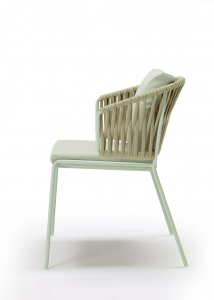 Кресло плетеное Scab Design Lisa Filo Nest сталь, роуп, ткань sunbrella зеленый шалфей, песочный, зеленый Фото 17