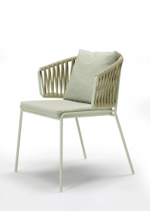 Кресло плетеное Scab Design Lisa Filo Nest сталь, роуп, ткань sunbrella зеленый шалфей, песочный, зеленый Фото 18