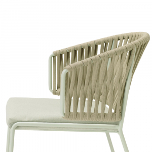 Кресло плетеное Scab Design Lisa Filo Nest сталь, роуп, ткань sunbrella зеленый шалфей, песочный, зеленый Фото 19