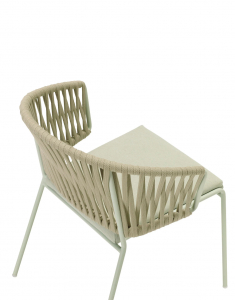 Кресло плетеное Scab Design Lisa Filo Nest сталь, роуп, ткань sunbrella зеленый шалфей, песочный, зеленый Фото 20