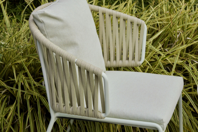 Кресло плетеное Scab Design Lisa Filo Nest сталь, роуп, ткань sunbrella зеленый шалфей, песочный, зеленый Фото 33