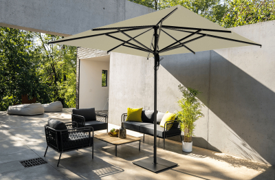 Зонт профессиональный 3х3 м Scolaro Napoli Standard алюминий, акрил антрацит, слоновая кость Фото 1