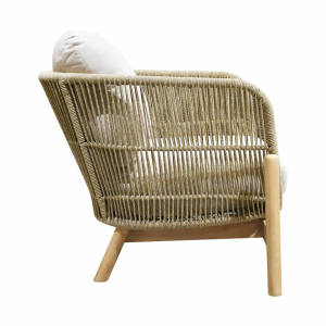 Комплект деревянной плетеной мебели Tagliamento Talara акация, роуп, олефин, искусственный камень бежевый, лен Фото 19
