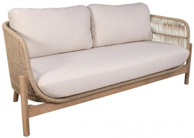 Комплект деревянной плетеной мебели Tagliamento Talara акация, роуп, олефин, искусственный камень бежевый, лен Фото 9