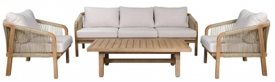 Комплект деревянной мебели Tagliamento Ravona KD акация, роуп, олефин натуральный, бежевый Фото 47