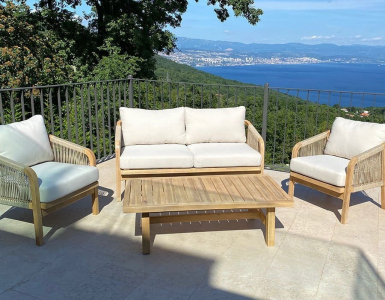 Комплект деревянной мебели Tagliamento Ravona KD акация, роуп, олефин натуральный, бежевый Фото 24